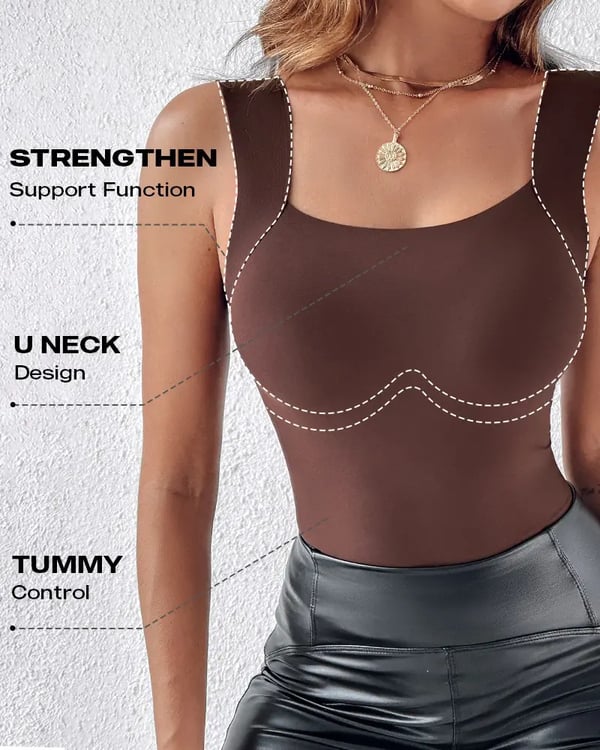 🔥Laatste dag uitverkoop 50% UIT 💐Vrouwen Thermisch Tanktop met U-hals en met Ingebouwde BH