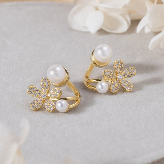 🌸 50 % RABATT! 💎 Flower & Pearl Dream Earrings – Drömörhängen med blomma och pärla – Delikata, eleganta och perfekta som present till festliga tillfällen ✨