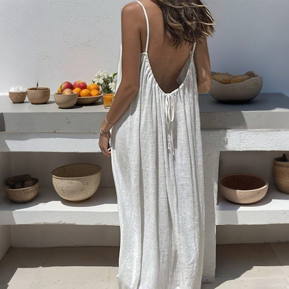 👗 Exklusiv Rea -50%! 🌸 Rygglös Maxiklänning för Damer – Perfekt för Daglig & Fest 🌊 | Justerbar, Lös & Mångsidig ✨