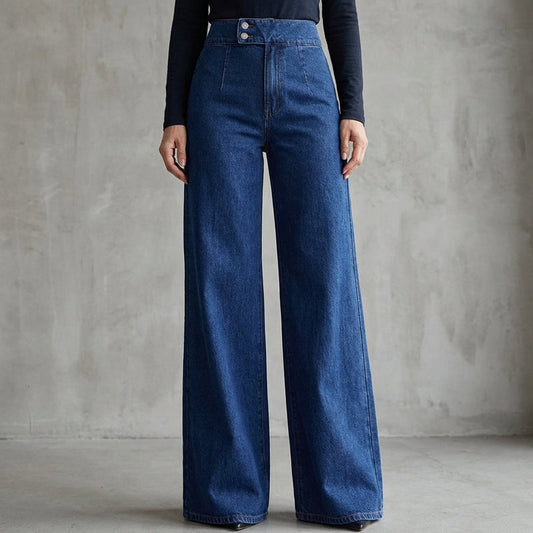 🔥40 % rabatt💖 Högmidjade, vidbyxade jeans som framhäver figuren perfekt