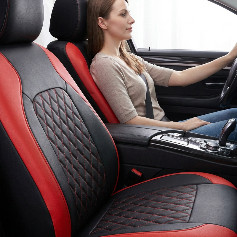🚗✨9-delige set lederen autostoelhoezen – universele pasvorm, ademend en gemakkelijk schoon te maken voor een perfect interieur