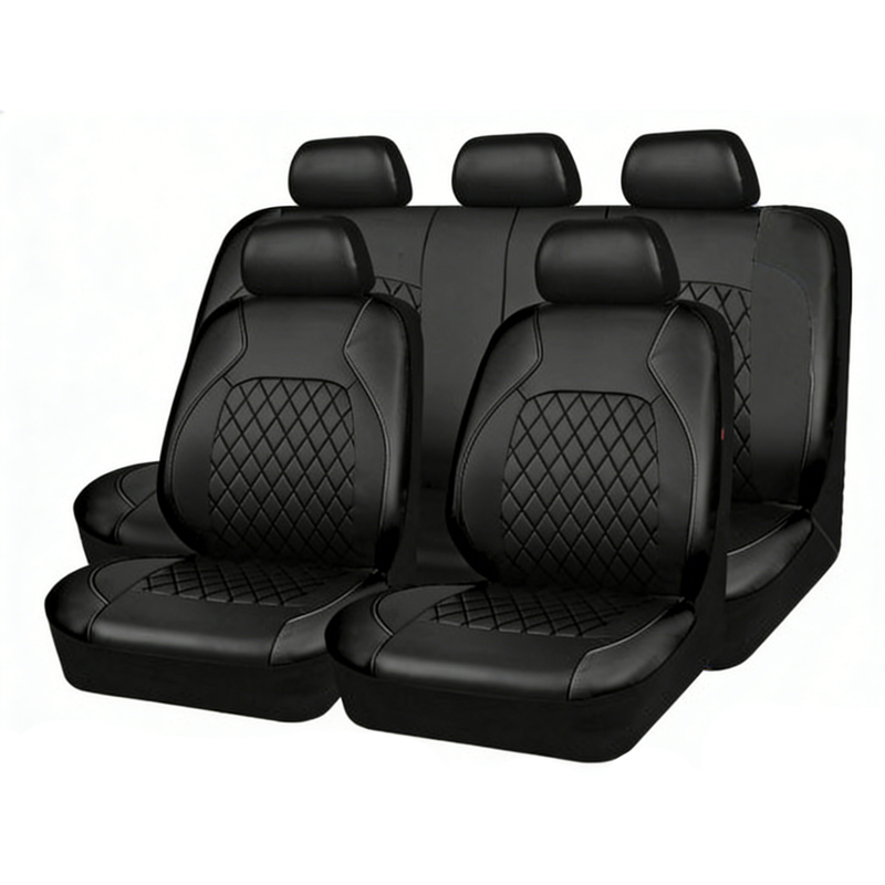 🚗✨9-delige set lederen autostoelhoezen – universele pasvorm, ademend en gemakkelijk schoon te maken voor een perfect interieur
