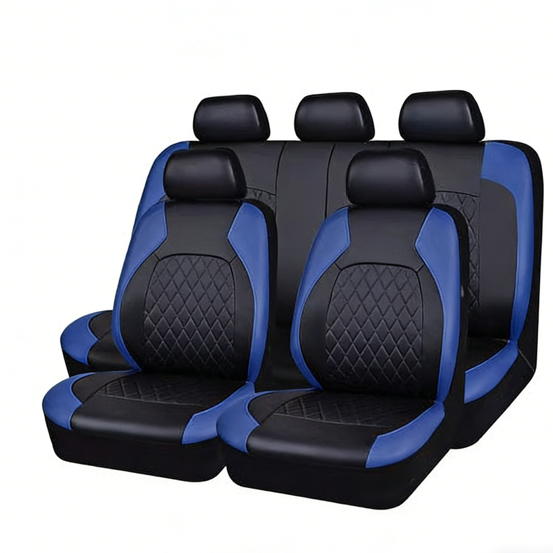 🚗✨9-delige set lederen autostoelhoezen – universele pasvorm, ademend en gemakkelijk schoon te maken voor een perfect interieur