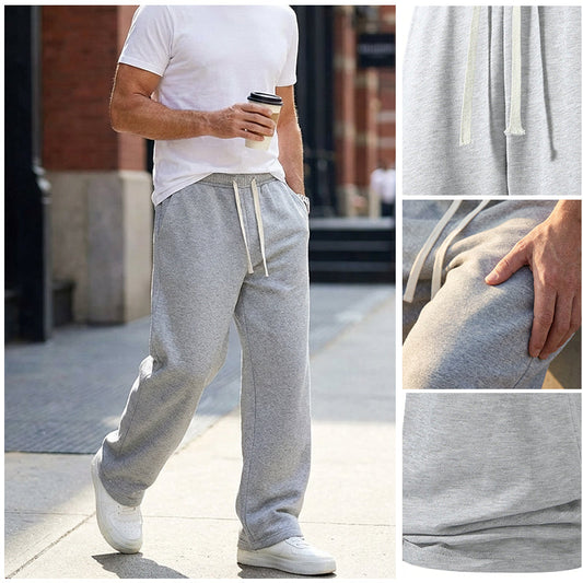50 % rabatt! 👖 Snygga och coola lösa byxor med dragsko för män – bekvämt bomullstyg, med fickor, avslappnad stil, perfekta för vardagsbruk och träning 🏃‍♂️