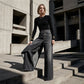 👖 50% RABATT NU! ✨ Asymmetrisk Wrap Denim Kjolbyxor – Högmidjad, Vida Ben & Dekorativ Knäppningsplåt 🌟