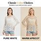 👚 2026 års nyhet! 🌸 Kvinnors Vintage-inspirerad Spets Cover-Up Blus – Boho Virkning, Hålrum & Vida Ärmar ✨