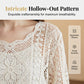 👚 2026 års nyhet! 🌸 Kvinnors Vintage-inspirerad Spets Cover-Up Blus – Boho Virkning, Hålrum & Vida Ärmar ✨