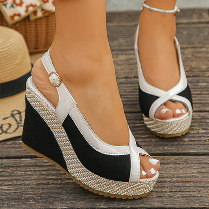 2026 års nyhet🌸 Casual Sandaler med Öppen Tå & Kilklack för Damer 👡– Bekväm Passform, Stabil Sula & Perfekt För En Avslappnad Sommarlook ☀️