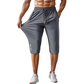 🩳 50% RABATT NU! 🏃 Herr Snabbtorkande Sport Capri Byxor – Stretchiga & Andningsbara med Säkra Dragkedjefickor – Elastisk Midja & Mångsidig Passform 🧘‍♂️